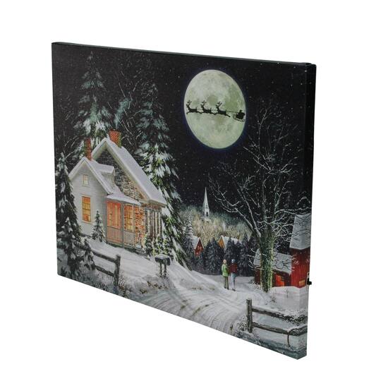 LED Lighted Santa Claus Coming To Town Christmas Wall Art